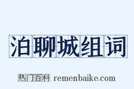 泊聊城组词是什么意思的图片
